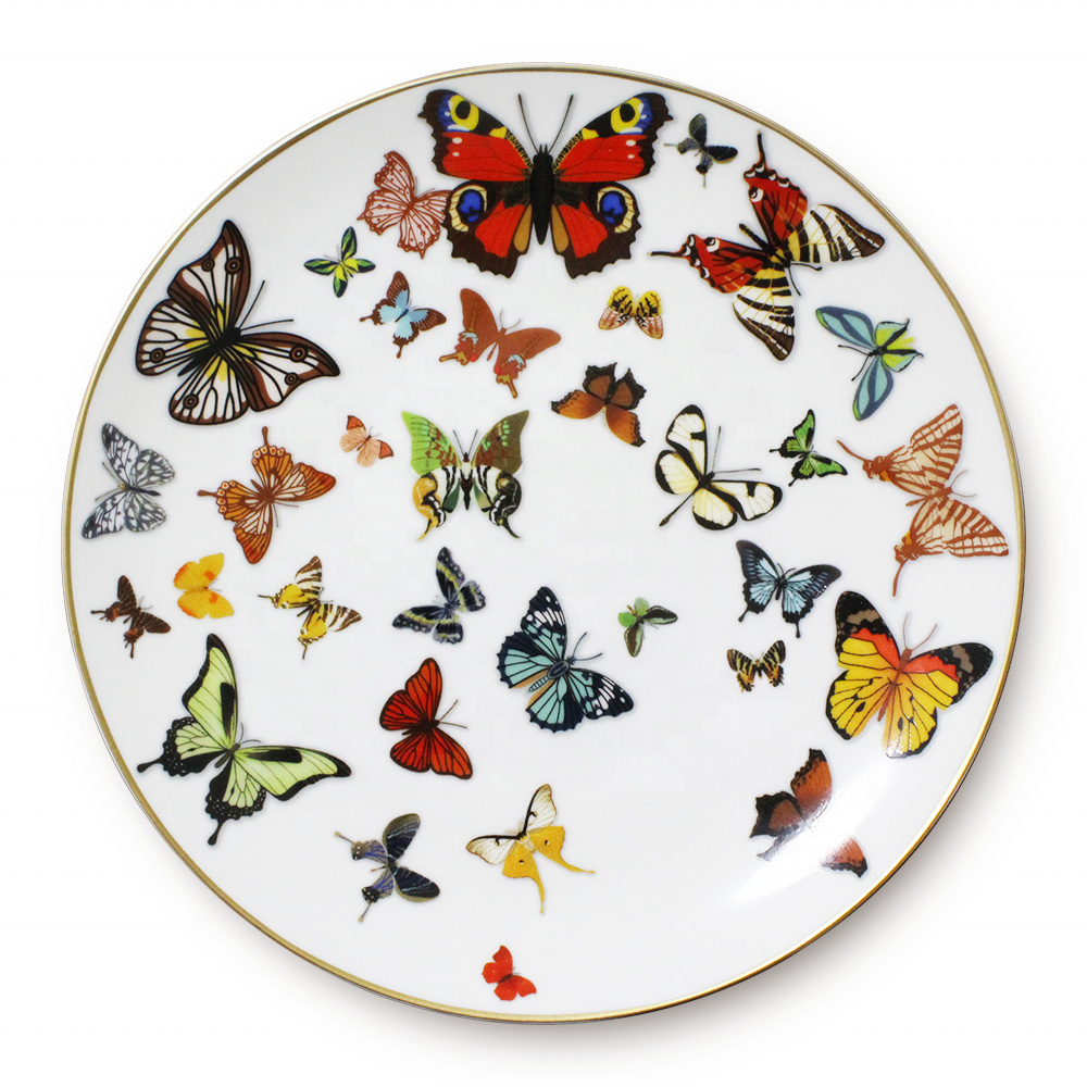 Wholesale china suppliers colorful ceramic pakistan butterfly dinner set porcelain serving dishes