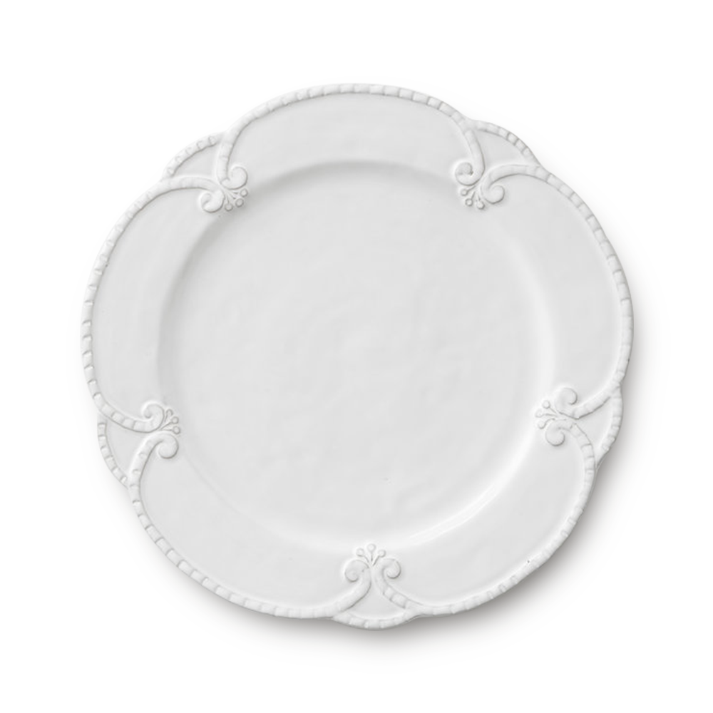 High Quality Porcelain Wedding Charger Plates Elegant Embossed White Dishes and Plates