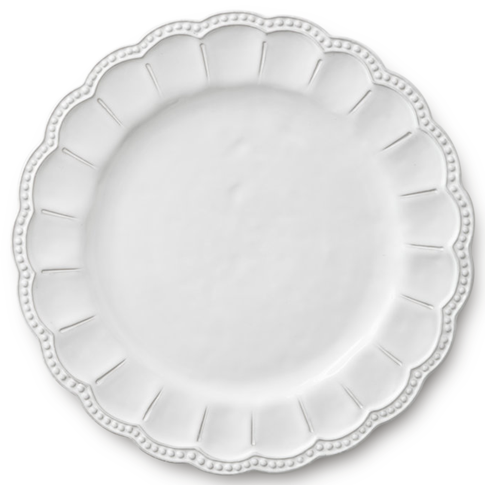 High Quality Porcelain Wedding Charger Plates Elegant Embossed White Dishes and Plates