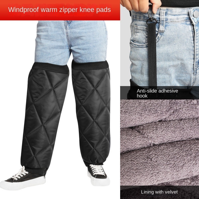 Winter Motorcycle Pants Windproof Warm Leg Cover Outdoor Cycling Knee Pad Fall-Proof Guard External Wear-type Detachable Knee