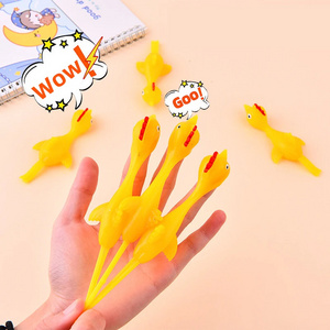 10PCS Catapult Launch Turkey Fun and Tricky Slingshot Chick Practice Chicken Elastic Flying Finger Birds Sticky DecompressionToy