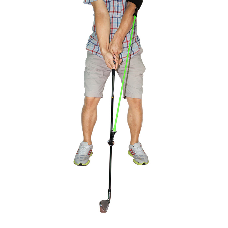 Golf Swing Trainer Posture Strength Training Latex Tube w Arm Strap Good Grip Increase Distance Golf Swing Rope