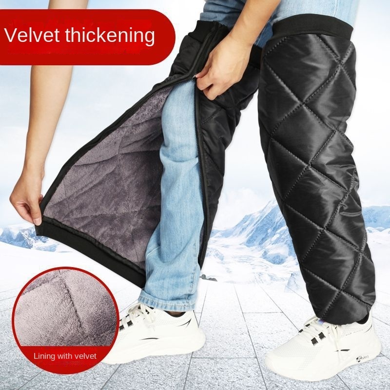 Winter Motorcycle Pants Windproof Warm Leg Cover Outdoor Cycling Knee Pad Fall-Proof Guard External Wear-type Detachable Knee