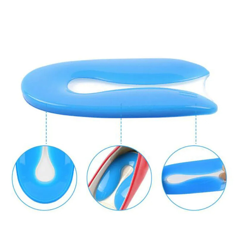 Silicone Gel Insoles Heel Cushion Soles Relieve Foot Pain Plantar Fasciitis Protectors Spur Support Shoe Pad Feet Care Inserts