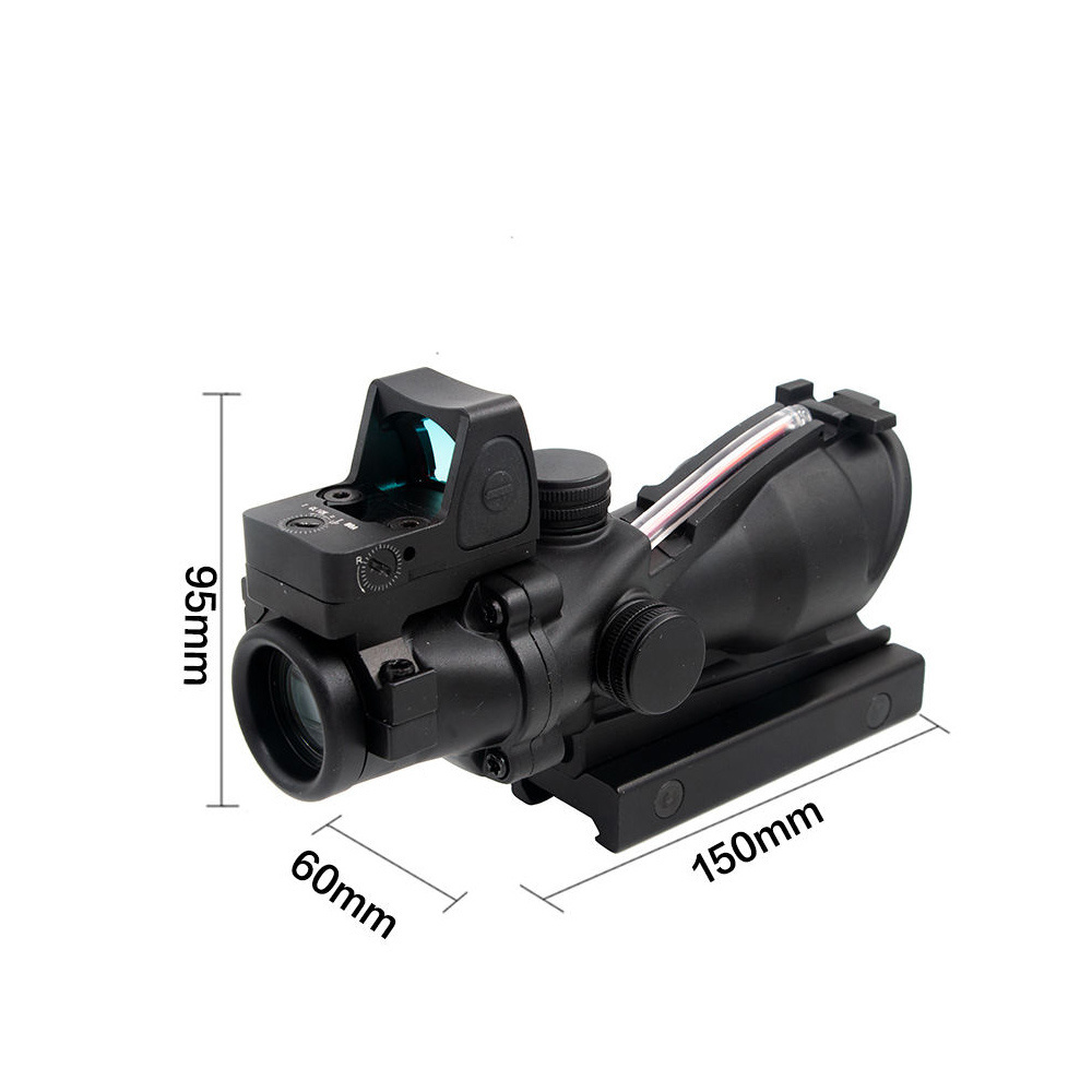 Hunting with RMR Red dot Real Fiber Optics Red Green Illuminated Tactical Optical Sight Scope 4X32 ACOG