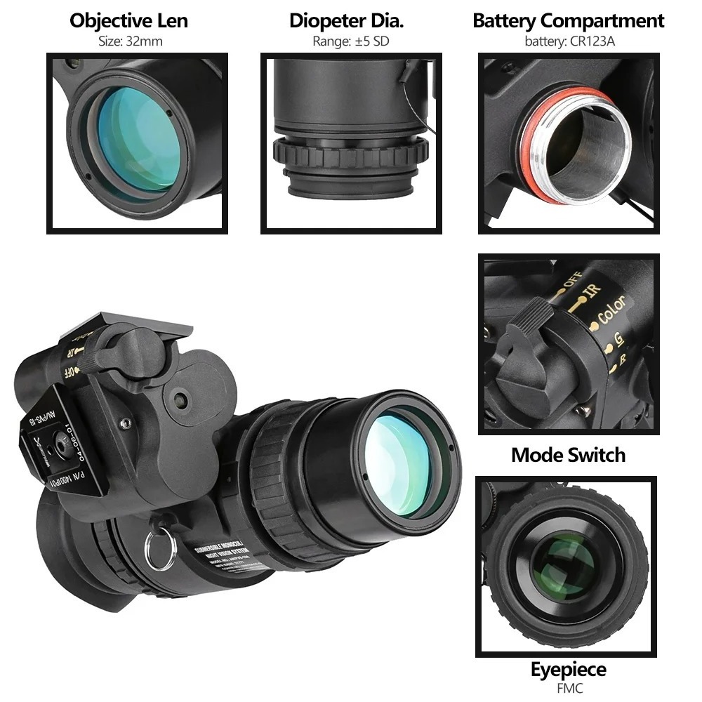 DISCOVERYOPT pvs18 Night Vision 1X32 Infrared Digital Scope right and left eyes night sight binocular HK27-0032