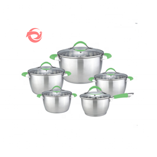 Wholesale Cone Shape Cooking Pots And Pans 201Stainless Steel Casserole Saucepan Cookware Set