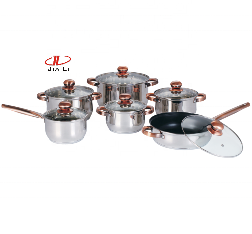 Tri-Ply Clad Stainless 10-piece Japanese cookware (JL-070237)