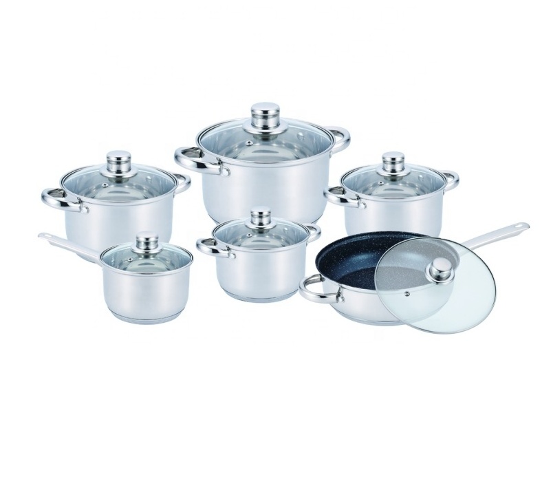 6 pcs Kitchenware High Quality Cookware Set Stainless Steel 16/18/20 Coking Pot Sets