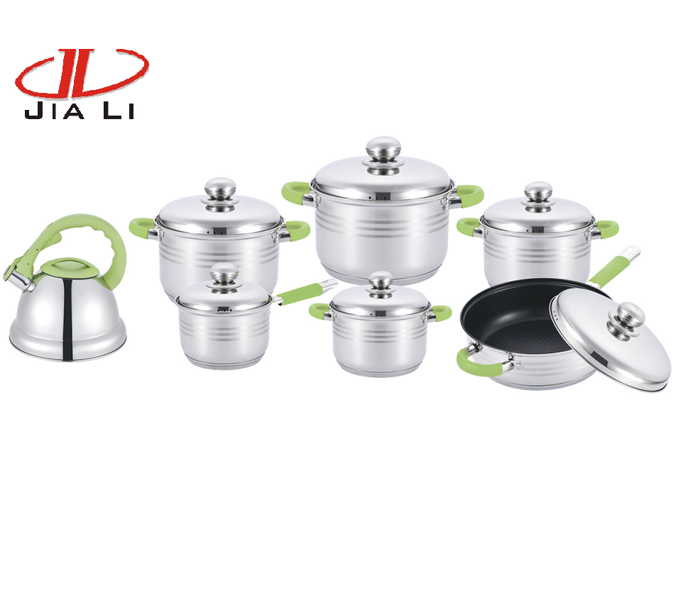 High quality 9 pcs and jumbo stainless steel casserole cookware set