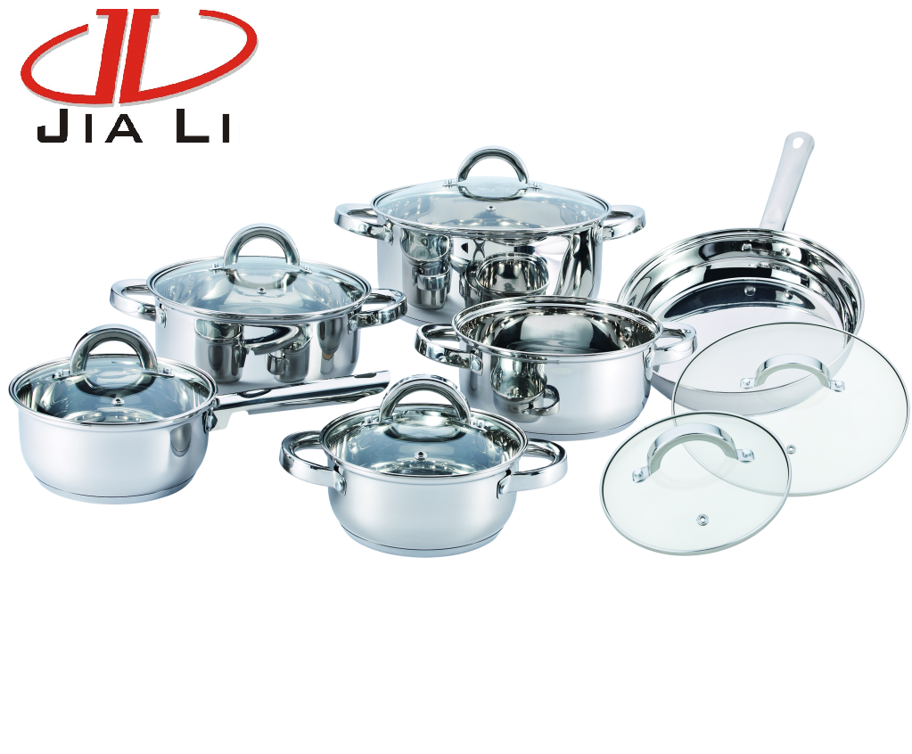 High quality 9 pcs and jumbo stainless steel casserole cookware set