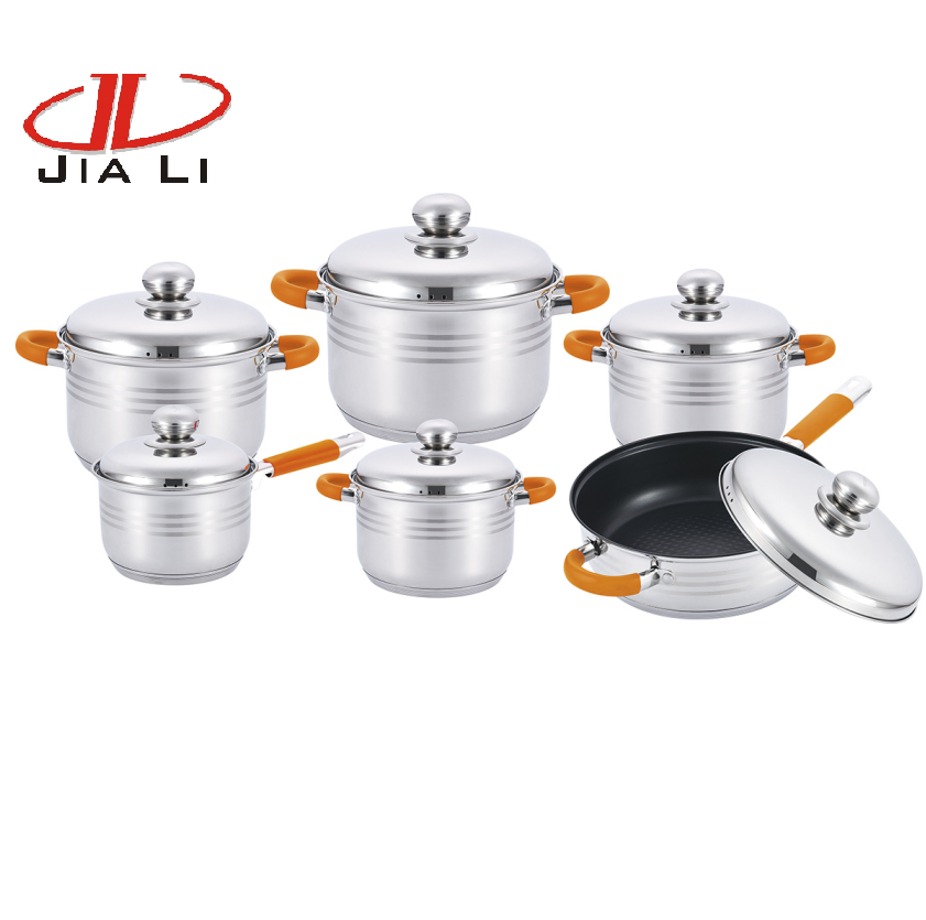 High quality 9 pcs and jumbo stainless steel casserole cookware set