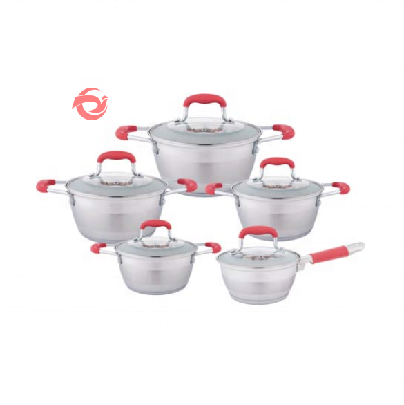 Wholesale Cone Shape Cooking Pots And Pans 201Stainless Steel Casserole Saucepan Cookware Set