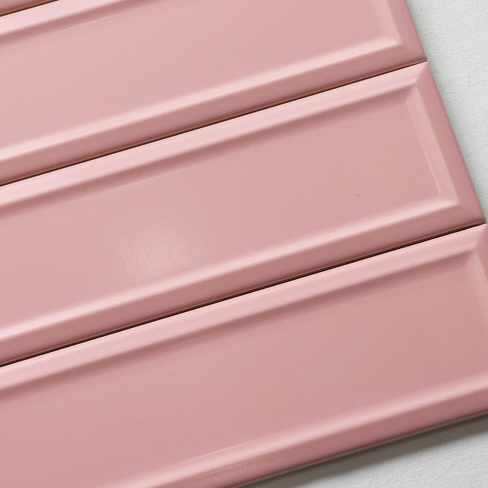 3D Subway Pink Ceramic Bathroom Wall Tile For Backsplash Kitchen Restaurant Hotel Project