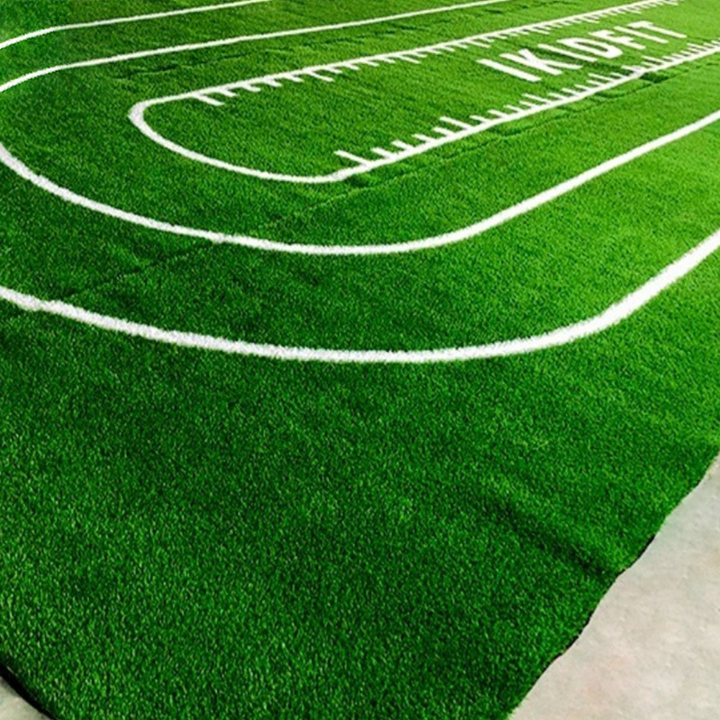 Customized multi-function grass artificial black/gray grass synthetic turf green grass carpetsled gym mat with logo