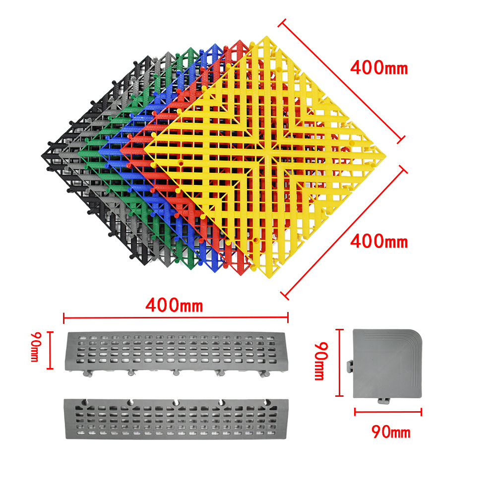 Good quality 400*400*30mm  PP garage floor tiles interlocking super removable floor tiles for wash car shop