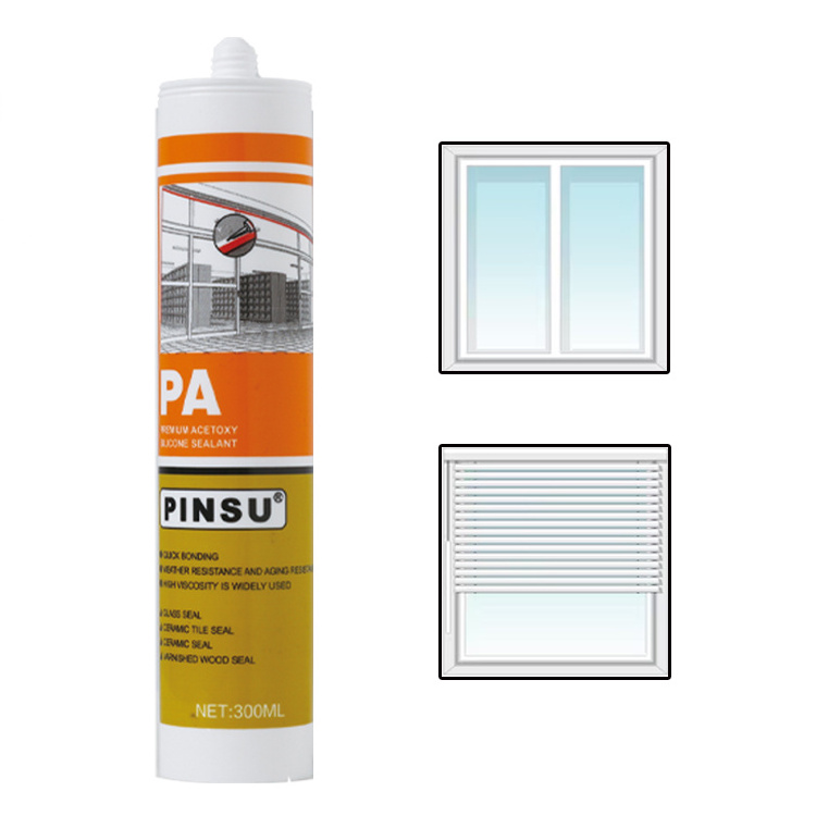 PINSU-PA glass glue Fast drying acid high stick big board glass alcohol type anti-mildew waterproof strong sealant