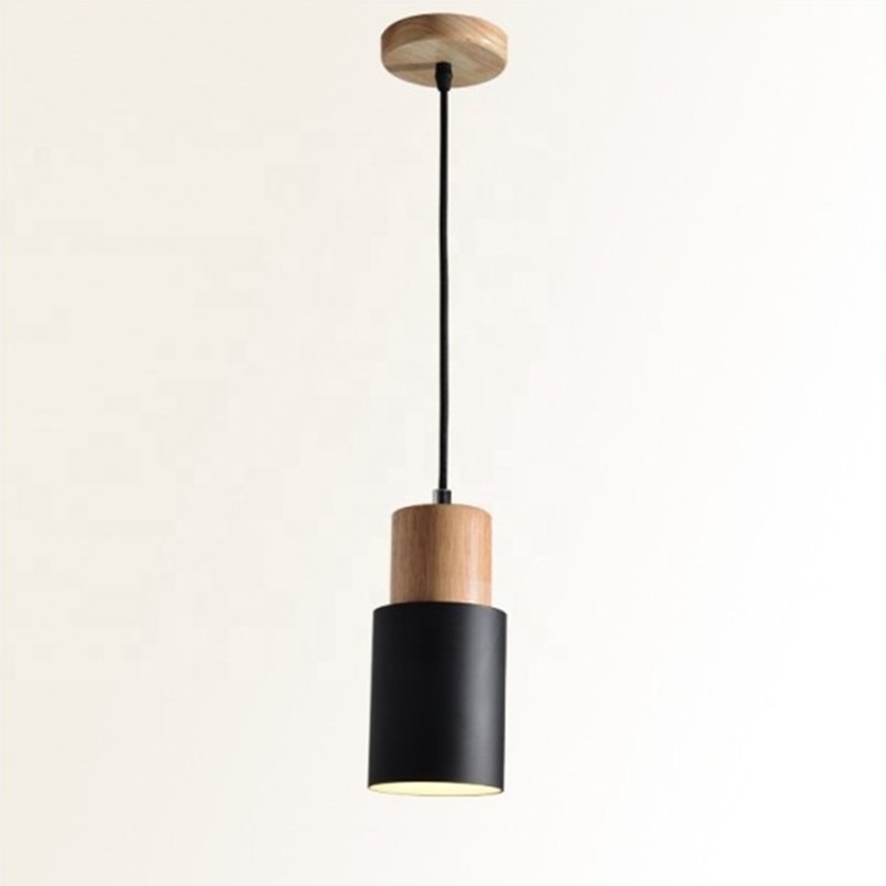 Modern Single Pendant Light Hotel Chandelier Nordic Wood Pendant Light Kitchen Hanging White Black Multi Color Led Light Fixture