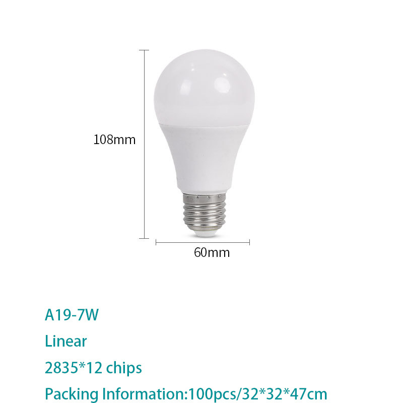 Stock Cheap Price White PC PBT Bulb Energy Saving LED Lighting A19 A60 5W 7W 9W E27 220V LED Light Bulbs