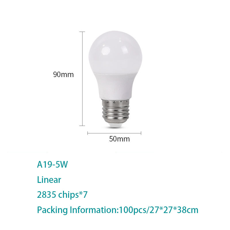 Stock Cheap Price White PC PBT Bulb Energy Saving LED Lighting A19 A60 5W 7W 9W E27 220V LED Light Bulbs