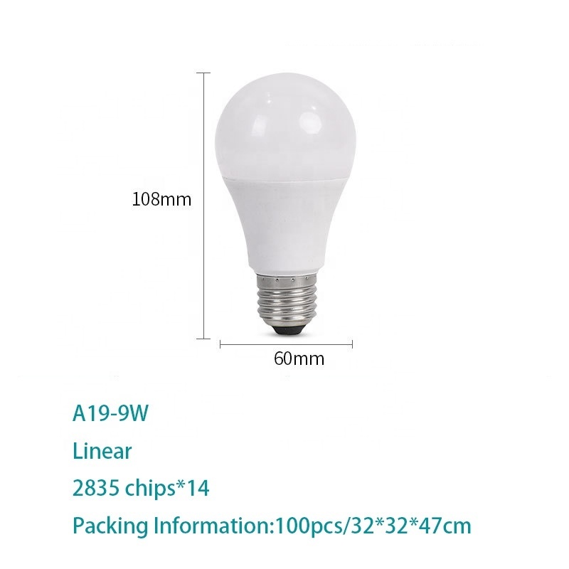 Stock Cheap Price White PC PBT Bulb Energy Saving LED Lighting A19 A60 5W 7W 9W E27 220V LED Light Bulbs