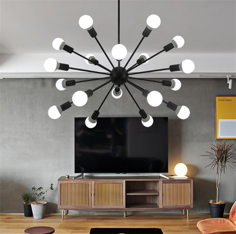 Zhongshan Factory Industrial Hanging Lamp 8 12 16 18 Heads Dining Table Modern Iron Chandelier led Decorative Lights Living Room