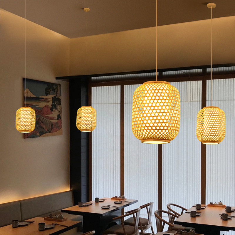 Handmade Wicker Hanging Lamps Rattan Pendant Light Bamboo Weaving Lamp Rattan Light Fixture