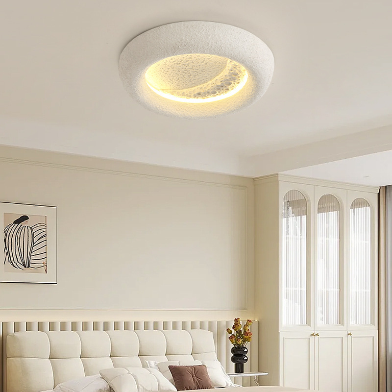 Modern Hotel Interior Led Light Flush Mounted Resin Moon Lighting Fixture Indoor Living Room Bedroom Ceiling Lamp