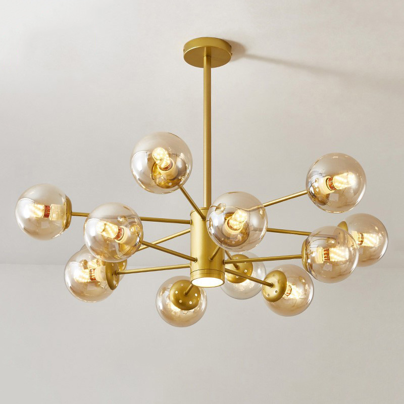 Wholesale 6 8 10 12 Light Sputnik Chandelier Black Gold Modern Pendant Lighting for Living Room Bedroom Farmhouse Kitchen Island