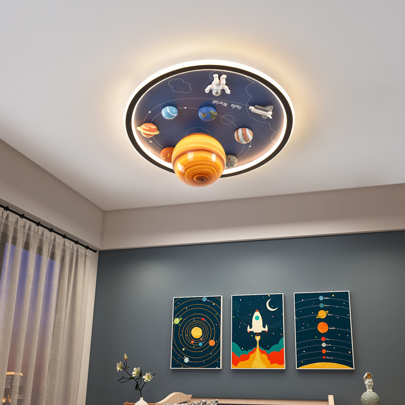 Art Deco Modern LED Ceiling Lamp For Children's Bedroom Lighting Fixtures Creative Child Astronaut in Space Ceiling Lamps