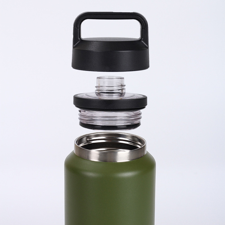 Custom Logo Stainless Steel Sports Tumbler Vacuum Flask Bicycle Water Bottle with Chug Cap