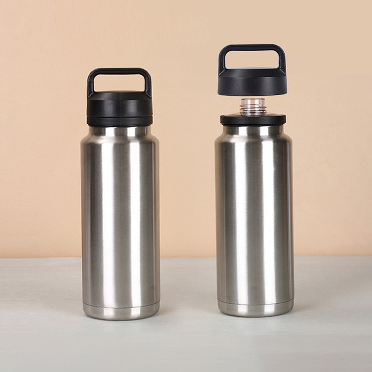 Custom Logo Stainless Steel Sports Tumbler Vacuum Flask Bicycle Water Bottle with Chug Cap