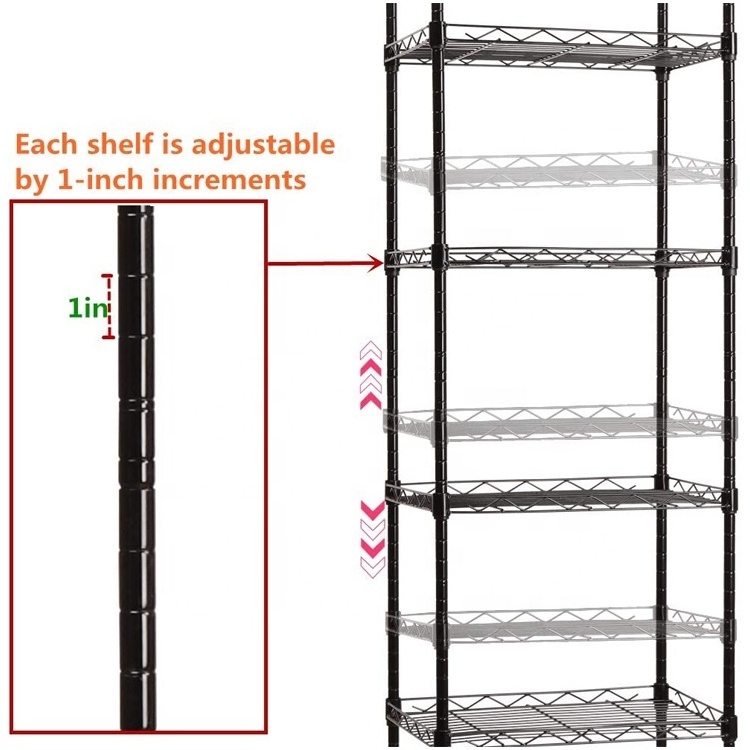 Wire Shelving Steel Rack Adjustable Unit Shelf Storage Shelves Holders & Racks for Laundry Bathroom Kitchen Pantry Closet