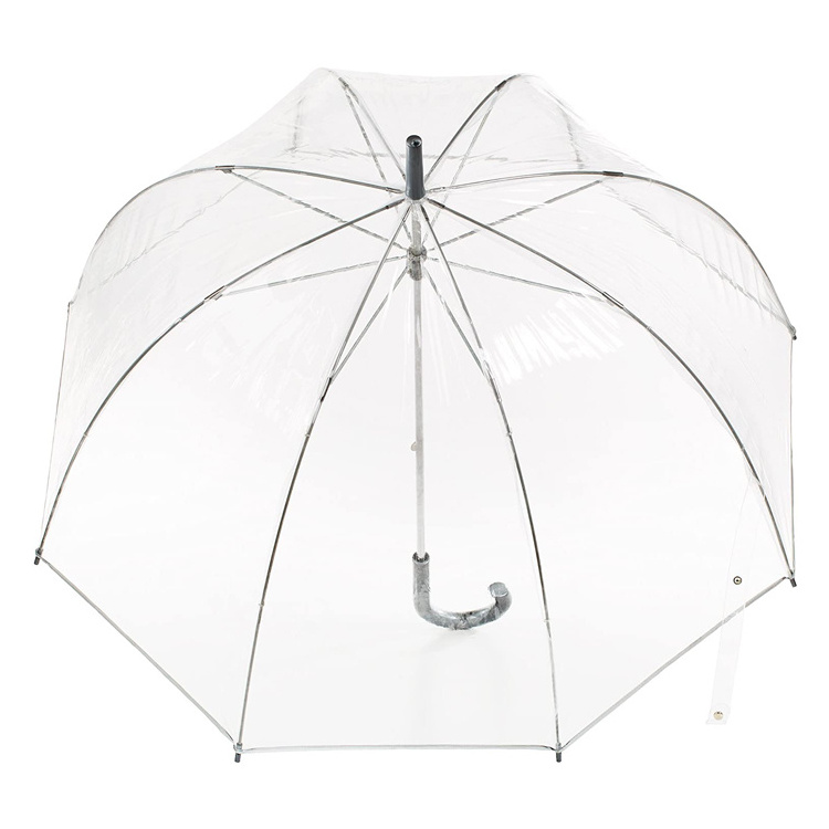 Custom Portable Clear Light Up Plastic Handle Transparent Umbrella Windproof