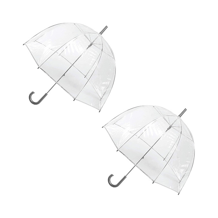 Custom Portable Clear Light Up Plastic Handle Transparent Umbrella Windproof