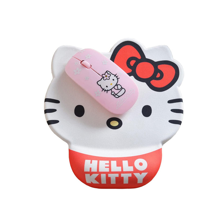 Non-Slip Cute Kawaii Hello Kitty Office Home Soft Gel Mousepad Desk Mouse Pad with Wrist Support Ergonomic Rest