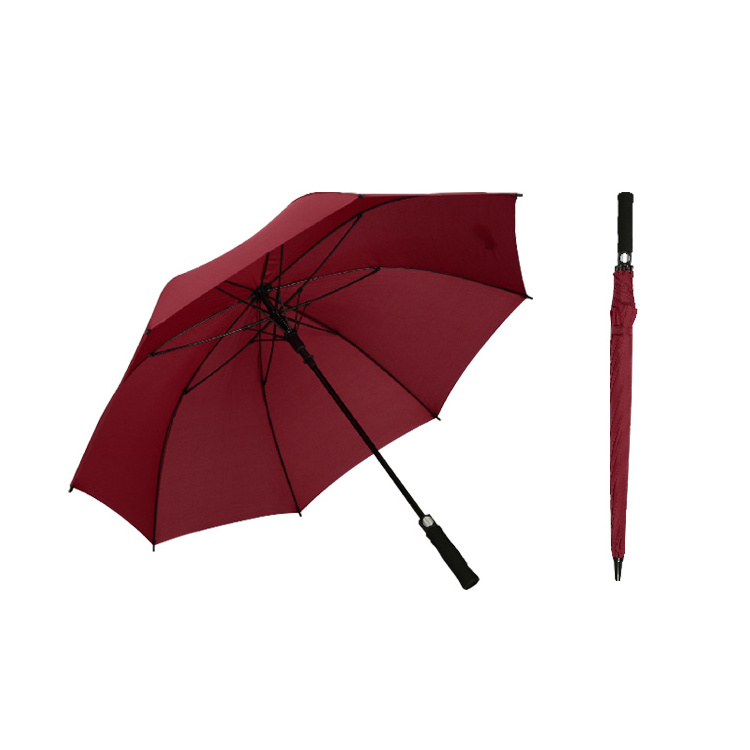 Custom Logo Printed Windproof Automatic Red Golf Umbrella Waterproof for Business Gifts