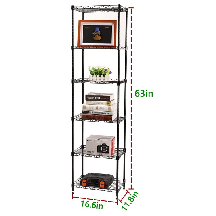 Wire Shelving Steel Rack Adjustable Unit Shelf Storage Shelves Holders & Racks for Laundry Bathroom Kitchen Pantry Closet