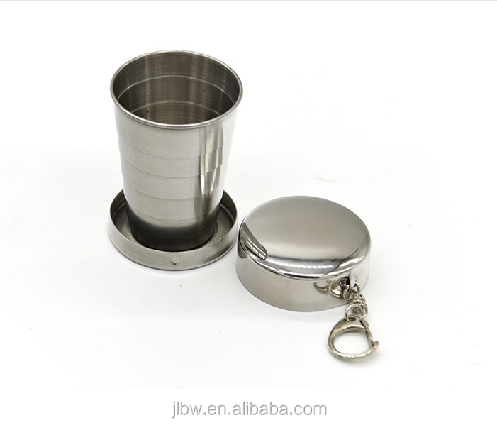 3 Collapsible 150ml 304 Stainless steel folding cup with 3 sections for outdoor travel