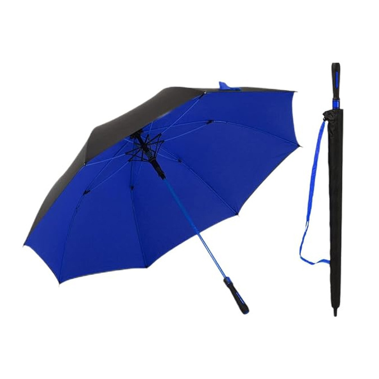 Luxury Full-fiber Straight Rod Double layer Sunscreen Rain Golf Umbrella