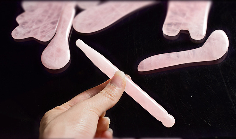 Pink Rose Quartz Jade Roller Gua Sha Stone Tool Jade Guasha Board Sscraping Massage Tool et