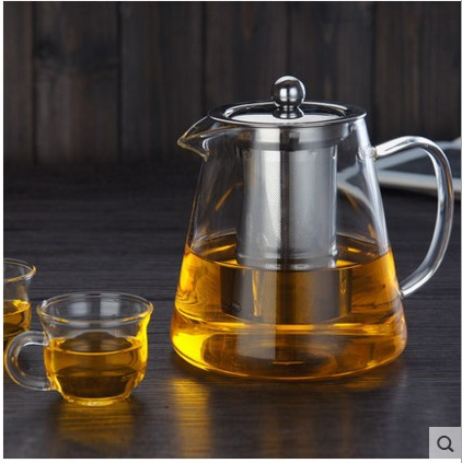 Heated glass teapot double wall glasses teapot with filter net glass infuser teapot