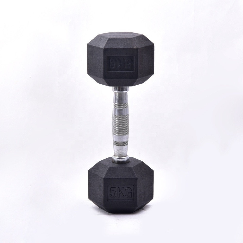 Hex Dumbbell JLC-PJ201 Rubber Hex Dumbbells Lbs Free Strength Weight Lifting Hexagonal Dumbbell Set 50 Kg