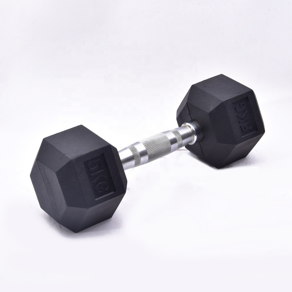 Hex Dumbbell JLC-PJ201 Rubber Hex Dumbbells Lbs Free Strength Weight Lifting Hexagonal Dumbbell Set 50 Kg