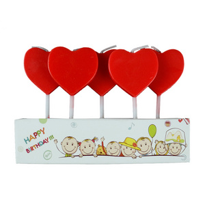 Red Love Heart Birthday Cake Party Candle For Korea