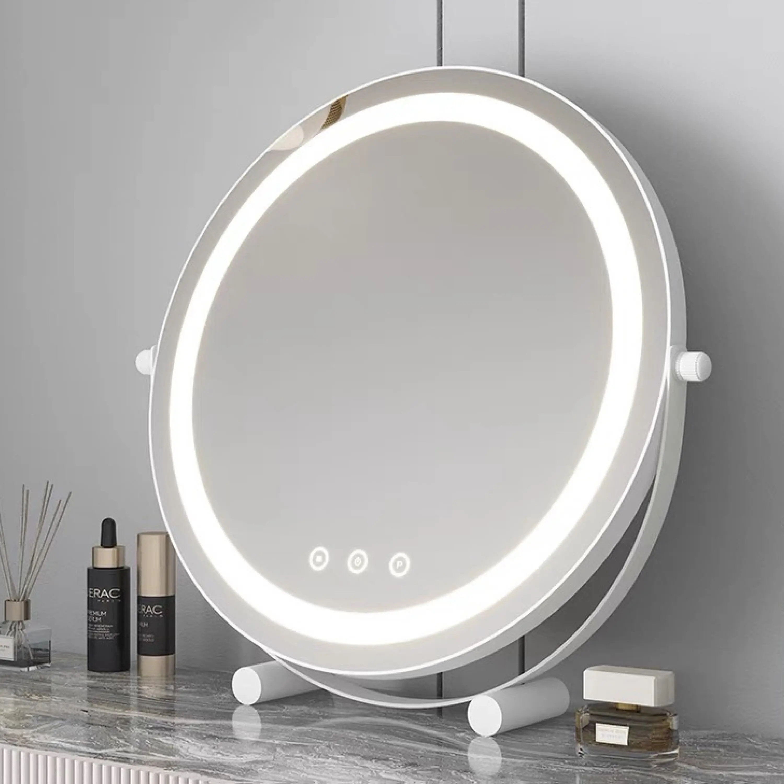 Fashion High Quality Makeup Mirror with Led Light Portable Vanity Mirroir with 10X Magnifying Cosmetics Mirror As Gift