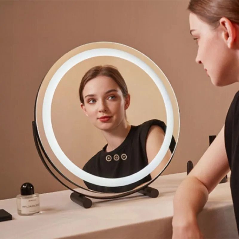 Fashion High Quality Makeup Mirror with Led Light Portable Vanity Mirroir with 10X Magnifying Cosmetics Mirror As Gift