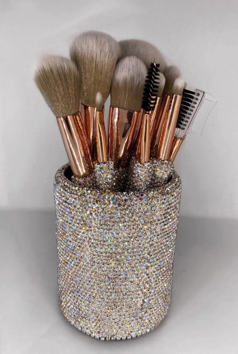 Luxury 12pcs Glitter Bling Makeup Brushes Diamond Make Up Brush Set With Rhinestones Makeup Brush Set Pink High Quality