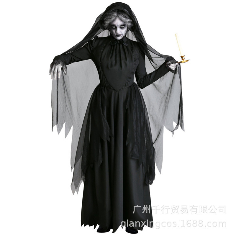 J9513 Ghost bride witch Vampire Adult Cosplay party dress sexy halloween costume