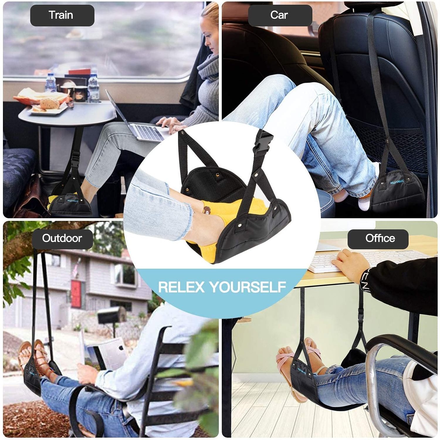 travel essentials 2024 Kit Airplane footrest hammock new travel gadget for Airplane Helps to Prevent Swelling Soreness